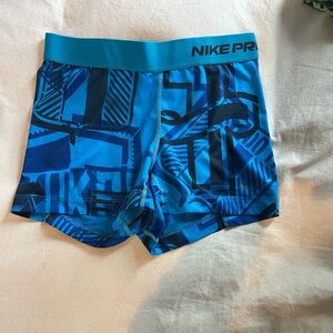 Women’s Nike Pro Blue Spandex 3 inch